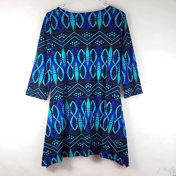 MULTIPLES Embellished Rounded Neckline 3/4 Sleeve Long Tunic Size S - Picture 8 of 8